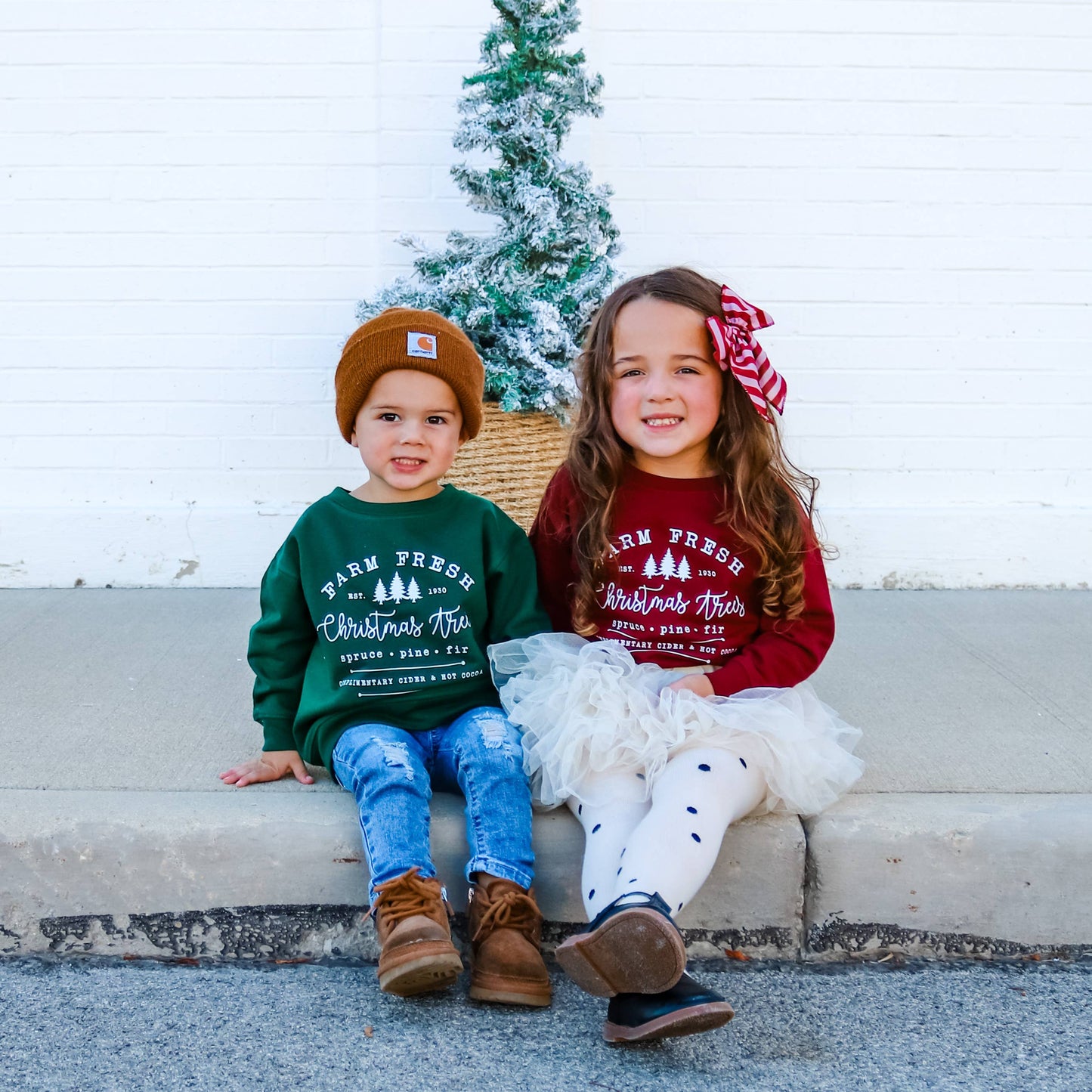 Farm Fresh Christmas Trees Crewneck - Forest Green