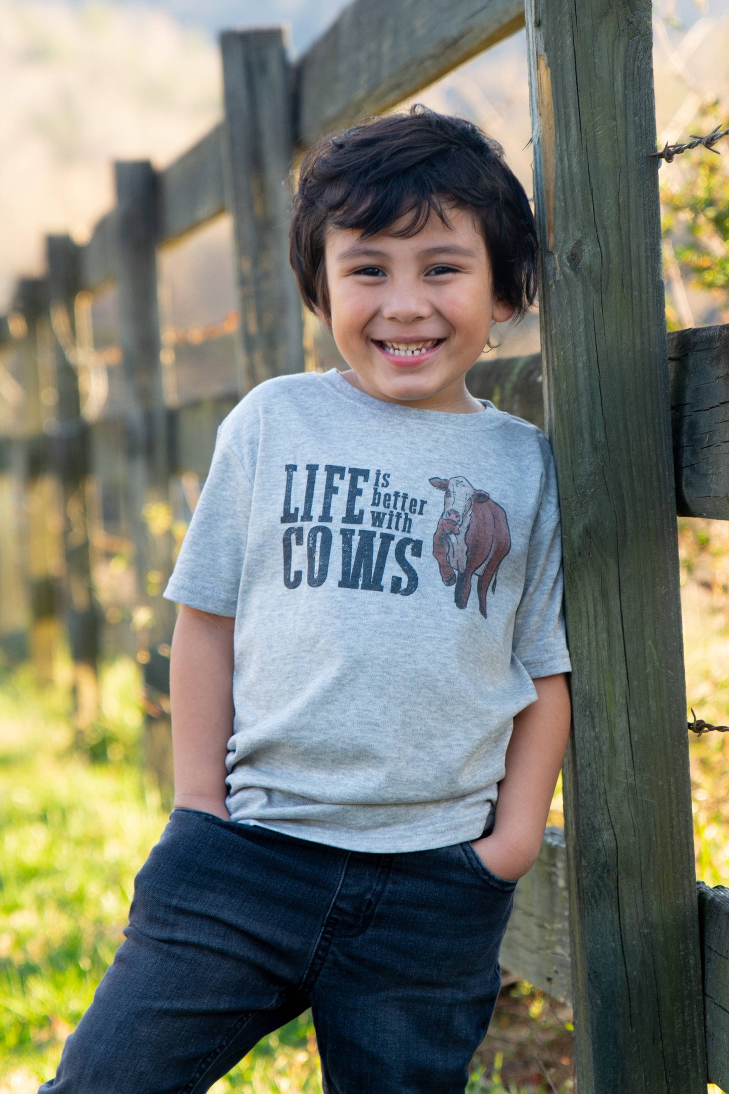 "Life is better with cows" Country Kids Western Tee