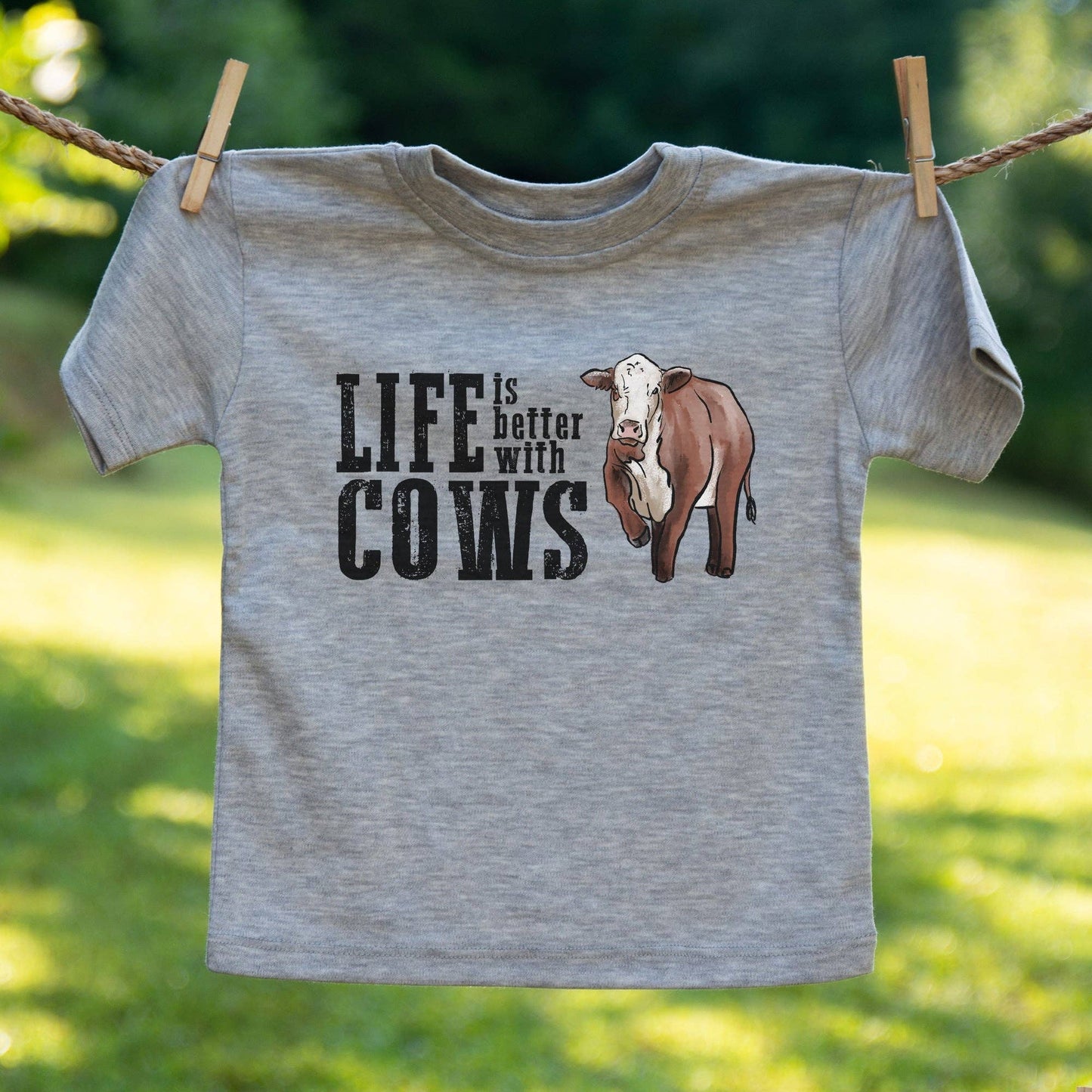 "Life is better with cows" Country Kids Western Tee