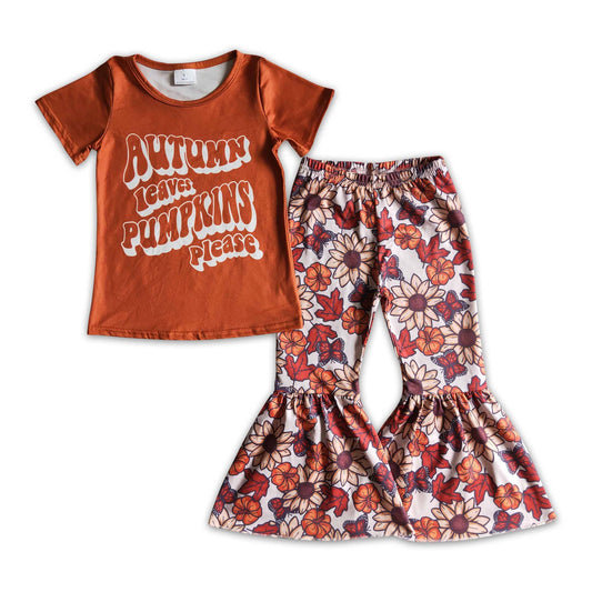 Autumn Leaves Pumpkins Please Two Piece Outfit