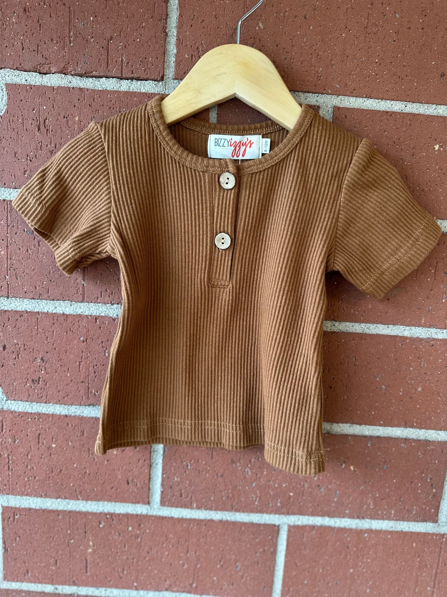 Ribbed Short Sleeve - Toffee