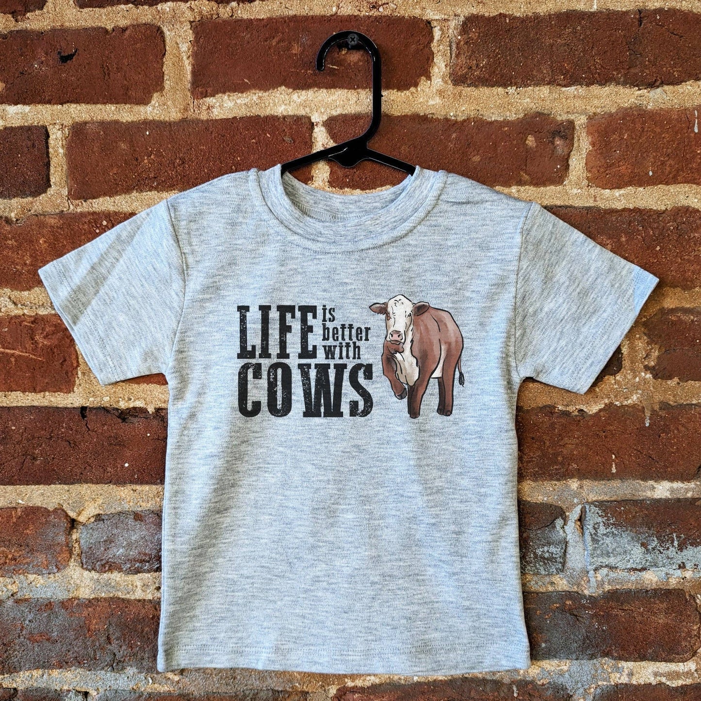 "Life is better with cows" Country Kids Western Tee