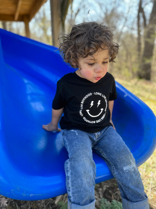 Long Live Boyhood - Black Kids Tee