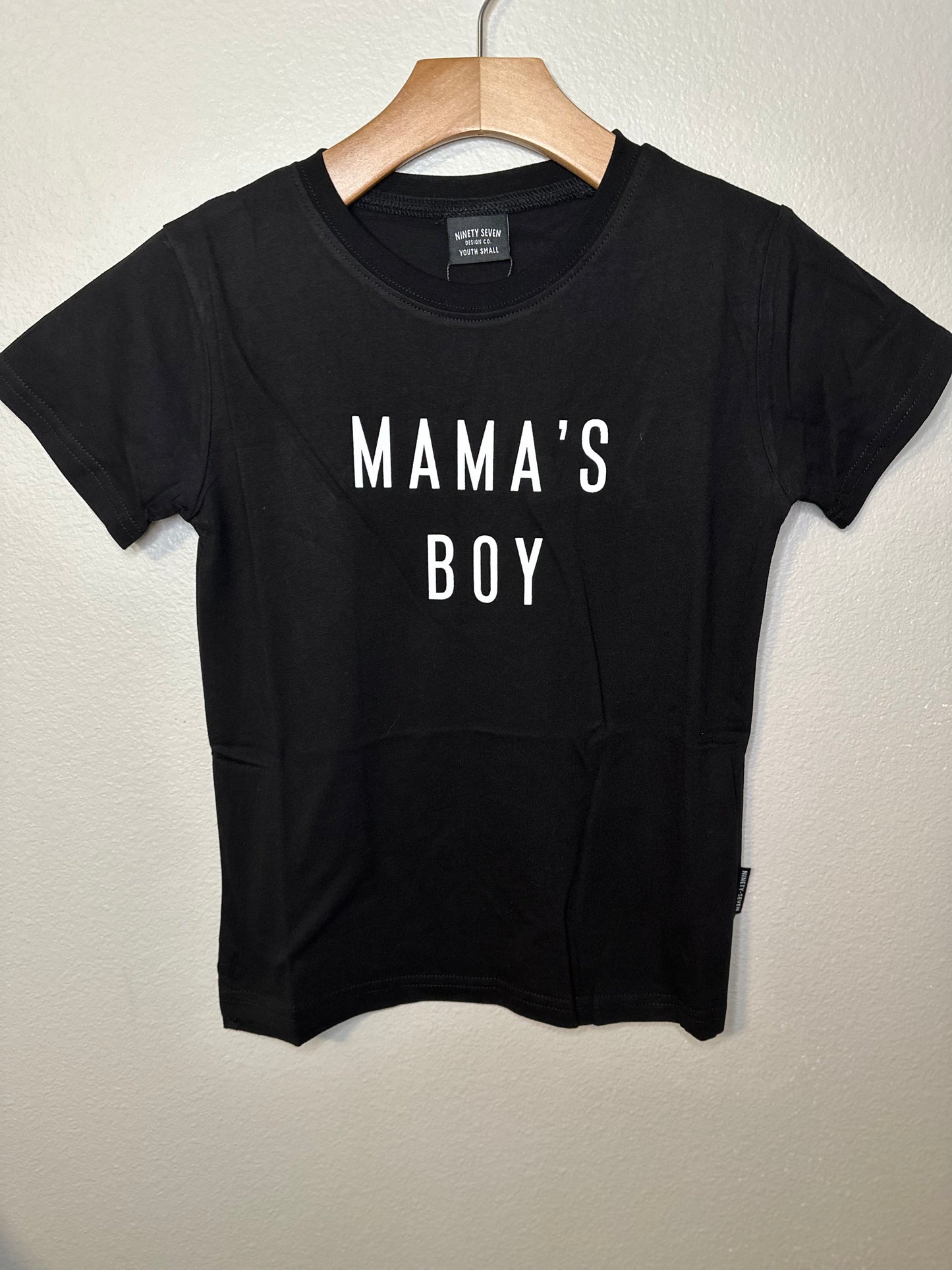 Mama's Boy - Black Kids Tee