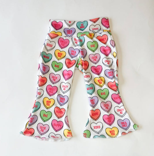 Conversation Hearts Valentines Day Baby Bell Bottoms